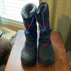 LL Bean Northwoods Youth Snow Boots SZ 2 Blue Insulated Removable Liner 244869